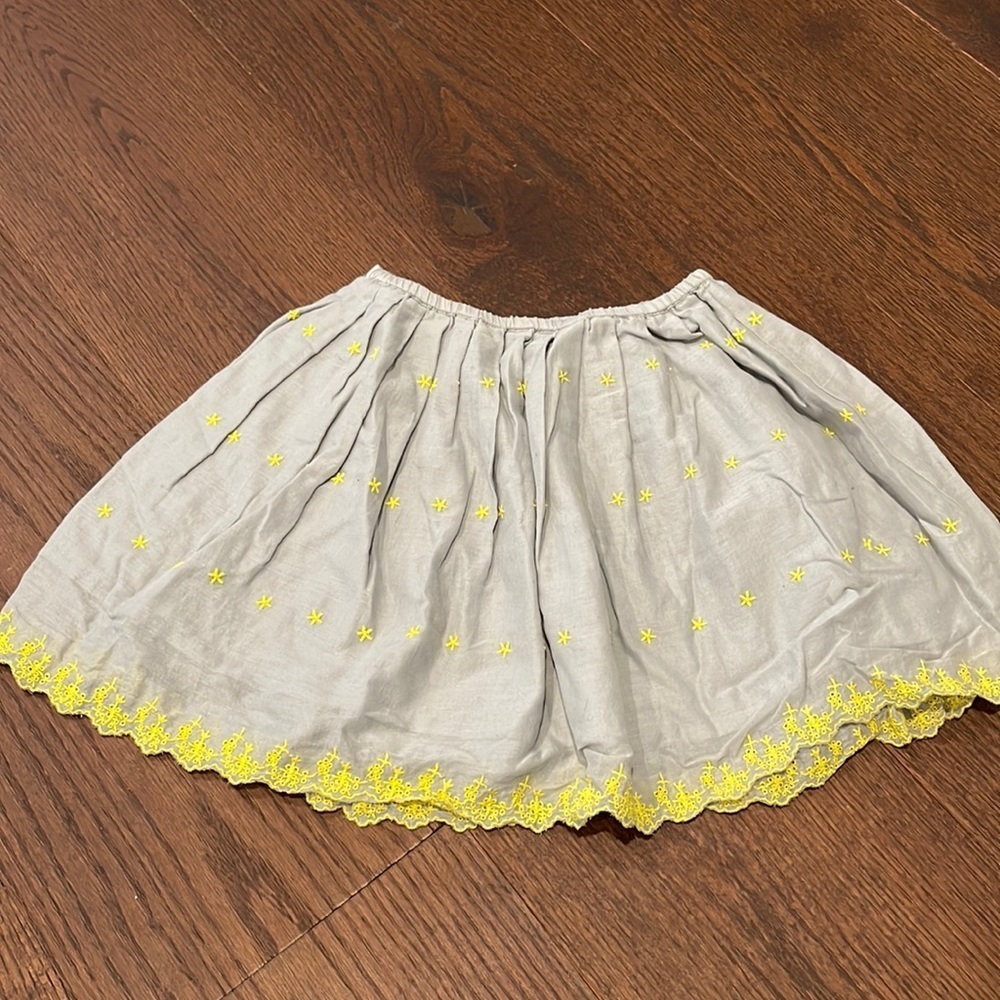 I Love Gorgeous Grey and Yellow Girls Skirt Size 4-5